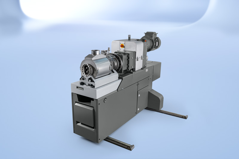 Discharge unit for optimal and reliable pressure buid-up for downstream units The innovative discharge unit of the COMPEO compounding series is reliable for the perfect pressure build-up for downstream units, independent form the compounding machine.